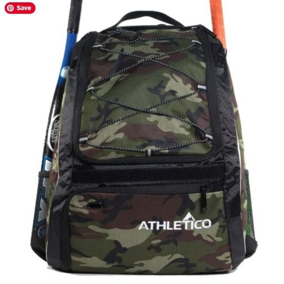 Athletico Baseball Bat Bag Backpack Green Camo